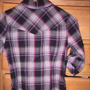 plaid, cardigan. has only been worn once or twice