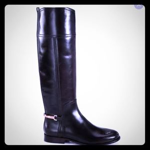 Tory Burch Jess Riding Boots in Black Leather