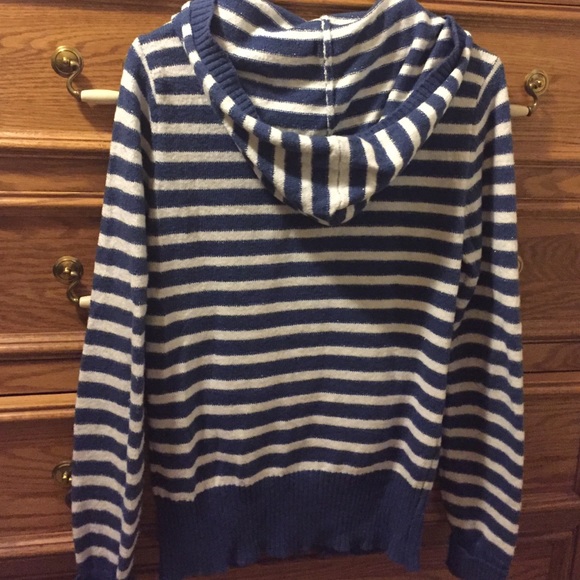 Striped Full Zip Sweater with Pockets and Sparkle - Picture 3 of 4