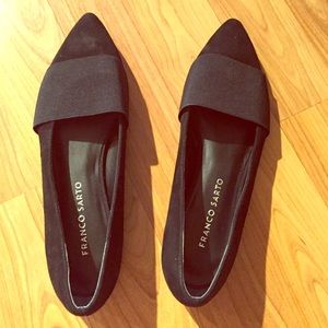 Franco Sarto black flats.. Suede with elastic