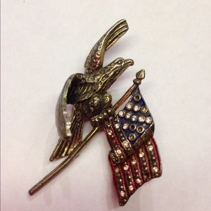 Late 1800s Antique Eagle American Flag Pin