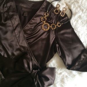 Chocolate "Silk"-like Blouse