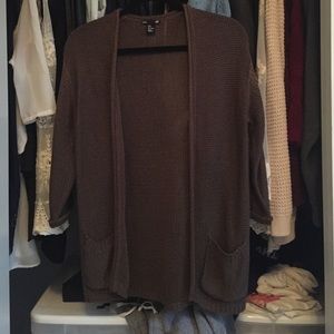 brown cardigan