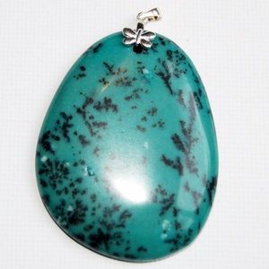 Natural African Turquoise gem pendant 925