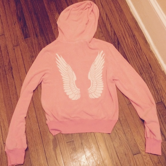 WILDFOX GLOW IN THE DARK ANGEL WONG PINK HOODIE
