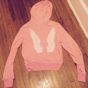 WILDFOX GLOW IN THE DARK ANGEL WONG PINK HOODIE