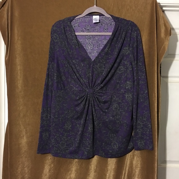 Plus Size Purple and Gray Top