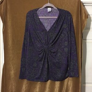Plus Size Purple and Gray Top