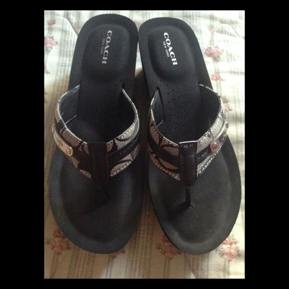 Coach wedge flip flops