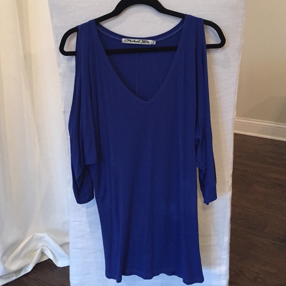 Michael Stars Royal Blue Cold Shoulder Top