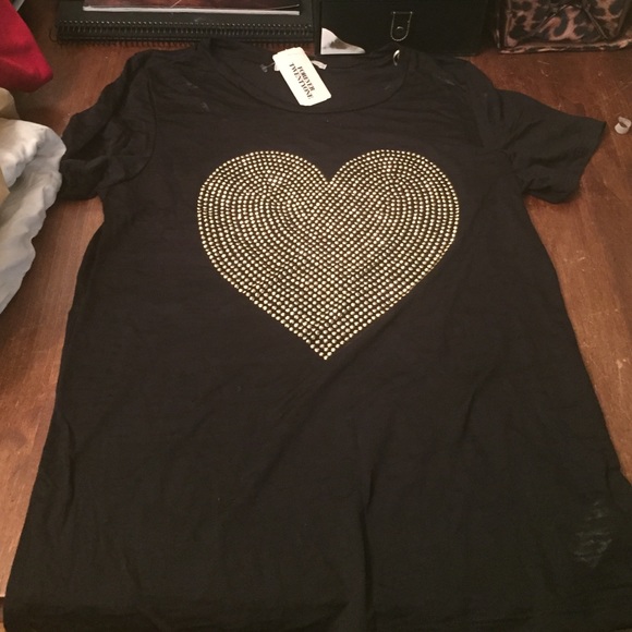Forever 21 Soft rhinestone heart top