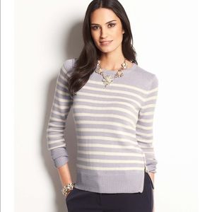 Ann Taylor striped side zip sweater sz S NWT
