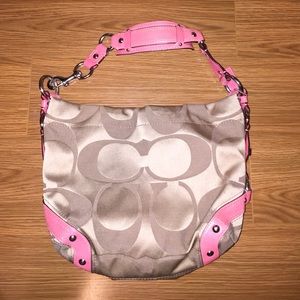 Coach Signature C with Coral Leather Bag