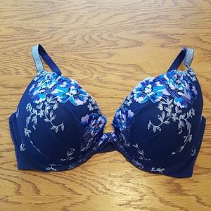 Victoria's Secret VS Blue Floral Plunge Bra 36DD