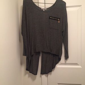 Grey long sleeve detail top!