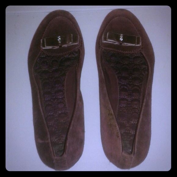 Coach suede burgandy flats size 5.5