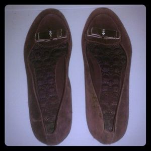 Coach suede burgandy flats size 5.5