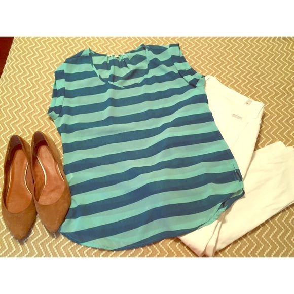Green Striped Top