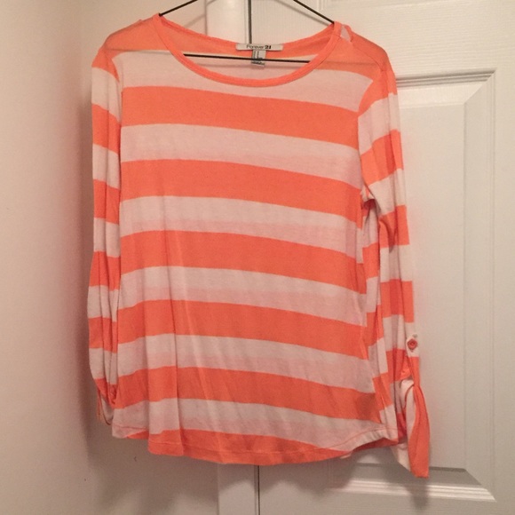 Striped orange and white top! - Picture 1 of 3