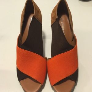 United Nude suede and stretch band heels