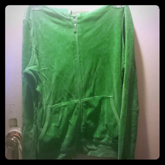 Green velour Juicy Couture sweatsuit