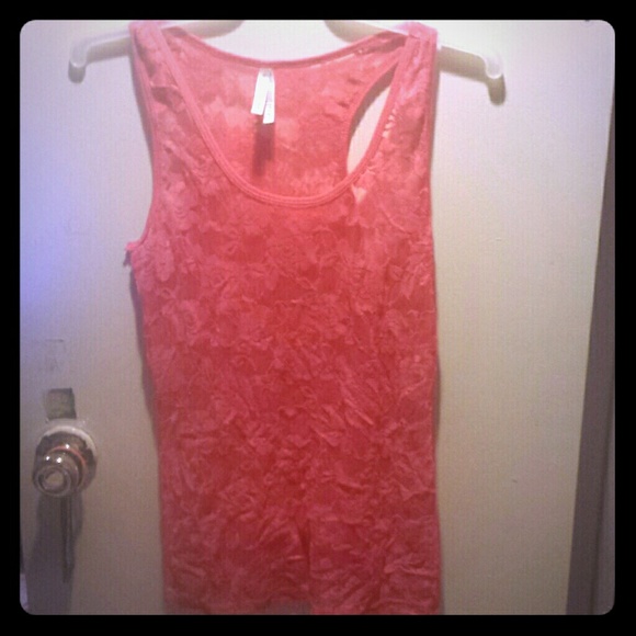 Lace see thru tank top