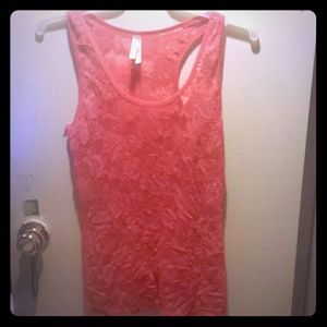Lace see thru tank top