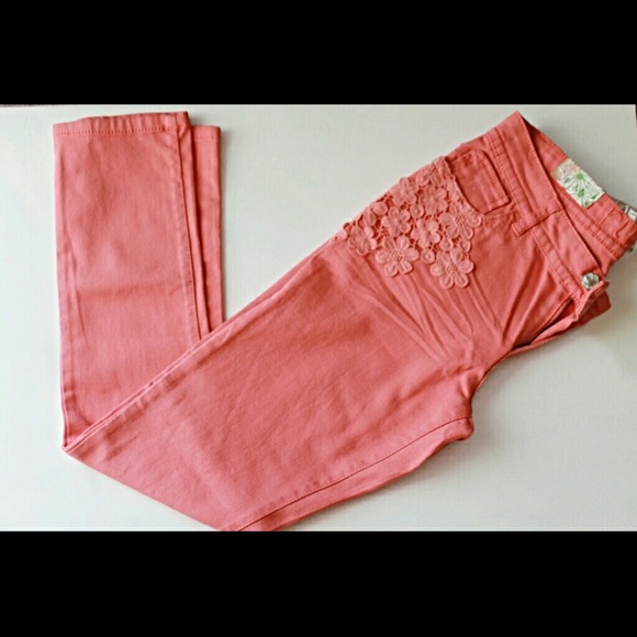 Pink Jean's with flower design