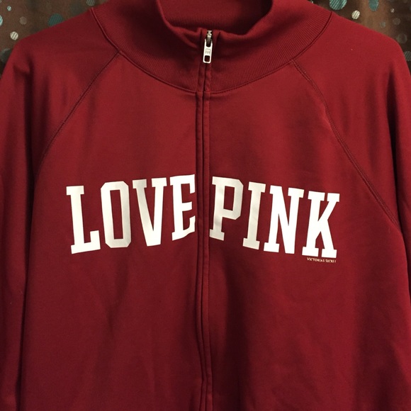 PINK Indiana Hoosiers crew neck zip up