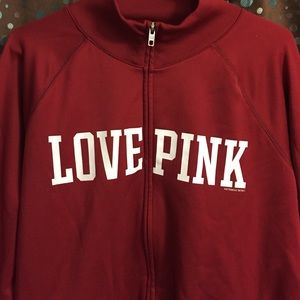 PINK Indiana Hoosiers crew neck zip up