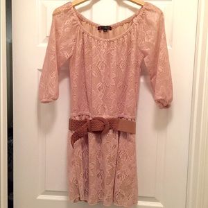 Pale Pink Belted Dress!