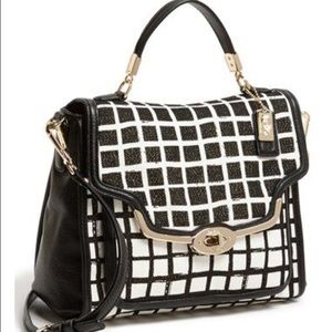Coach Bags - Coach Madison Sadie Small Grid Print Satchel Coach Bags - Coach Madison Sadie Small Grid Print Satchel