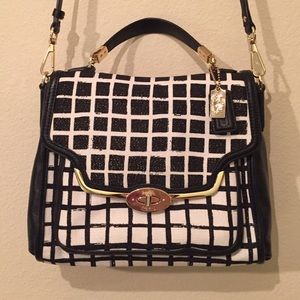Coach Bags - Coach Madison Sadie Small Grid Print Satchel Coach Bags - Coach Madison Sadie Small Grid Print Satchel