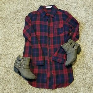Long plaid shirt