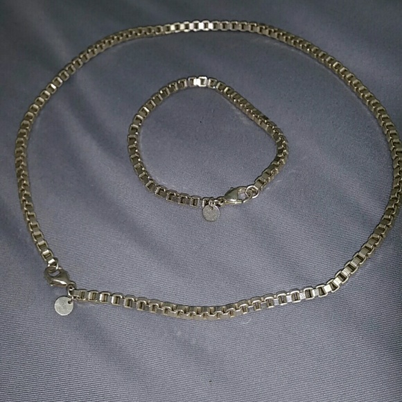 SOLD // Tiffany & Co. Venetian 925 link chain set - Picture 3 of 3