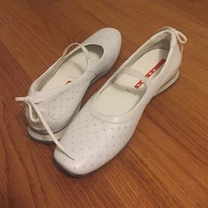 Prada White Tennis-shoe Loafers