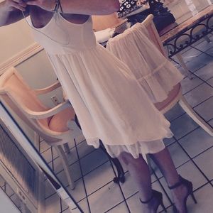 Anthropologie / off white silk skirt nighty