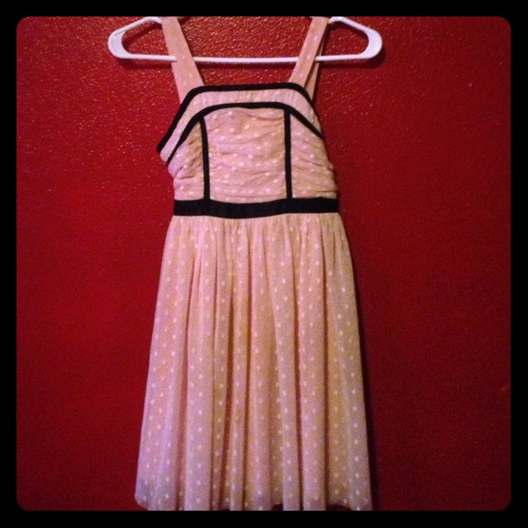 Black and pink polka dot dress