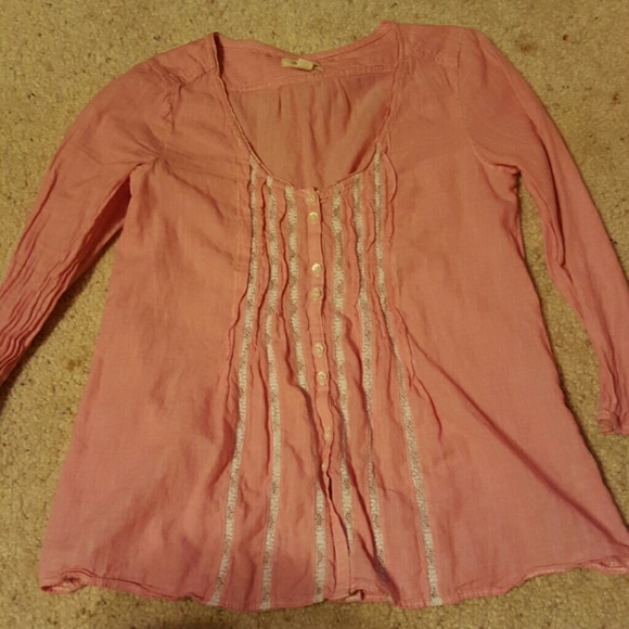 Pink and white 3/4 sleeve