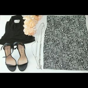 Black and white aztec skirt