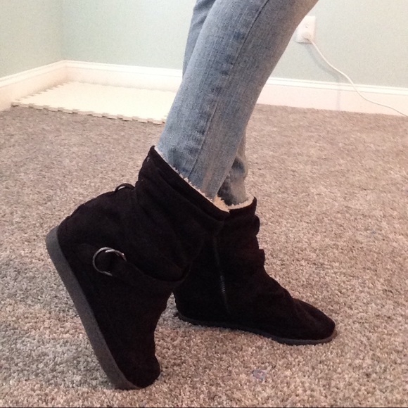 Roxy black suede wedge boots - Picture 4 of 4