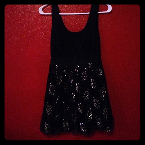 Black and gold laced dress