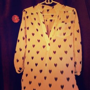 Long sleeve heart blouse