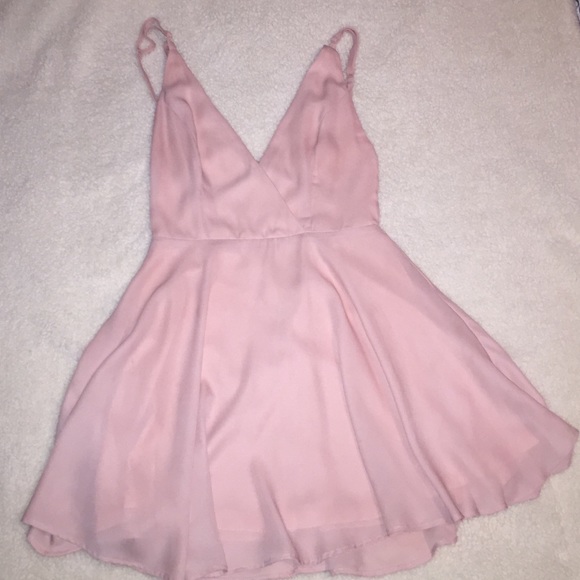 blush colored skater dress