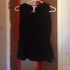 Black peplum shirt