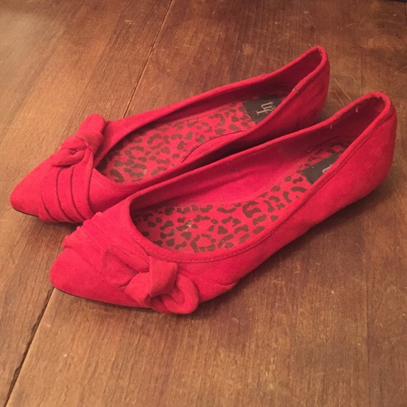 Red Zara suede TRF flats - Picture 2 of 3