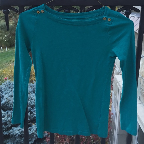 Green blue J. Crew L/S tee