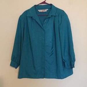 Women's Plus Size Turquoise Blouse