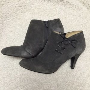 Dark Gray Suede Heels