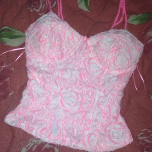 Deb Neon Pink Bustier Top